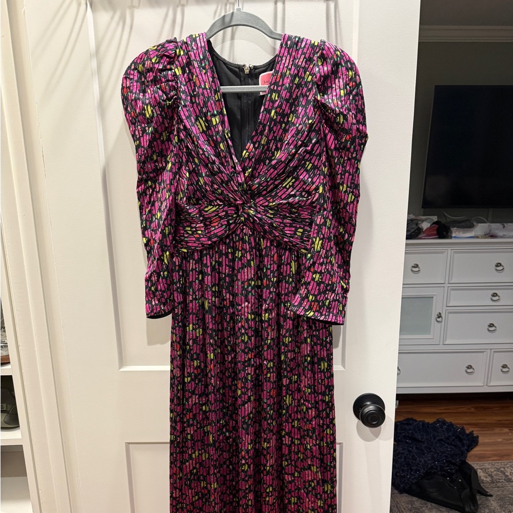 Kate Spade Pink and Black Patterned Long Sleeve Dress